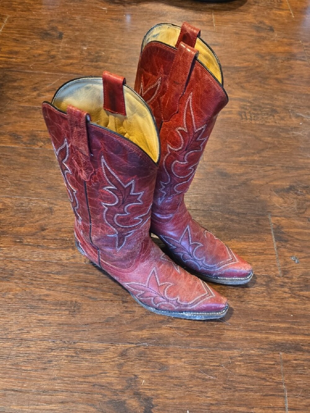 Sz 9 Corral Red Leather Cowboy Boots